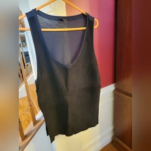 EUC J Crew Suede Sleeveless Top Navy XL